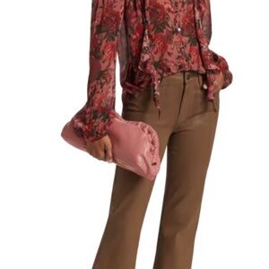 PAIGE Chocolate Brown Luxe Coated Jeans size 28